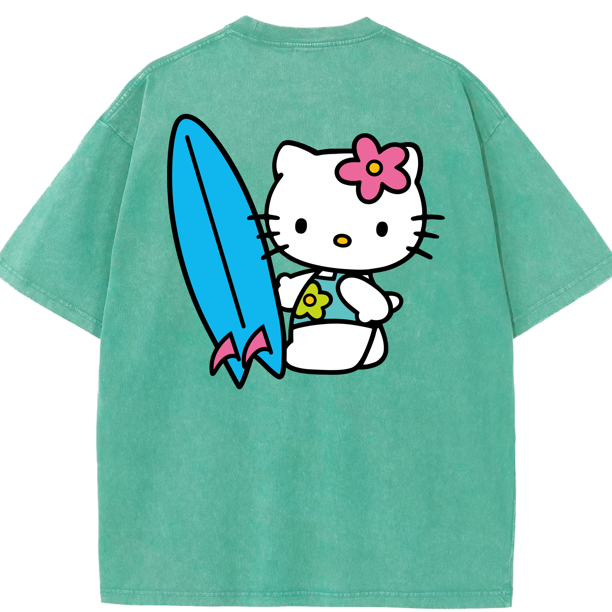 （画像用） Hello Kitty ハローキティ 綿100% ヴィンテージ風 半袖Tシャツ（背面プリント）